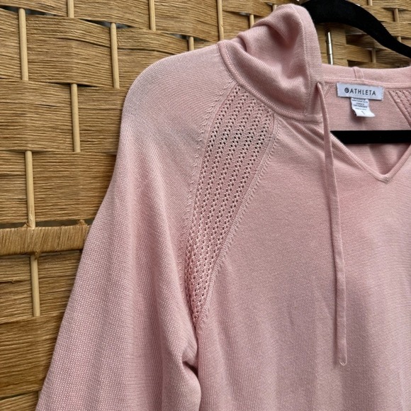 Athleta Evergreen Pullover Hoodie Sweater Pink Women's Small (Petite) - Picture 3 of 8